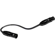 COLUBER CABLE Balanced XLR Cable Male to Female - 0.5 Feet (6 inches) Black - Pro 3-Pin Microphone Connector for Powered Speakers, Audio Interface or Mixer for Live Performance & Recording