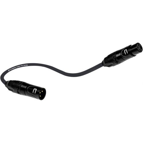  COLUBER CABLE Balanced XLR Cable Male to Female - 0.5 Feet (6 inches) Black - Pro 3-Pin Microphone Connector for Powered Speakers, Audio Interface or Mixer for Live Performance & Recording