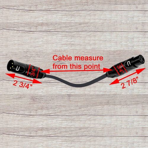  COLUBER CABLE Balanced XLR Cable Male to Female - 0.5 Feet (6 inches) Black - Pro 3-Pin Microphone Connector for Powered Speakers, Audio Interface or Mixer for Live Performance & Recording