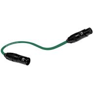 COLUBER CABLE Balanced XLR Cable Male to Female - 0.5 Feet (6 inches) Green - Pro 3-Pin Microphone Connector for Powered Speakers, Audio Interface or Mixer for Live Performance & Recording