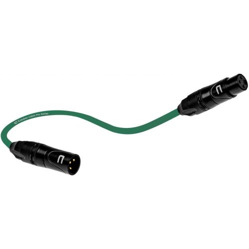  COLUBER CABLE Balanced XLR Cable Male to Female - 0.5 Feet (6 inches) Green - Pro 3-Pin Microphone Connector for Powered Speakers, Audio Interface or Mixer for Live Performance & Recording