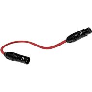 COLUBER CABLE Balanced XLR Cable Male to Female - 0.5 Feet (6 inches) Red - Pro 3-Pin Microphone Connector for Powered Speakers, Audio Interface or Mixer for Live Performance & Recording