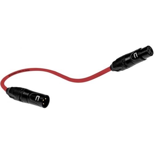  COLUBER CABLE Balanced XLR Cable Male to Female - 0.5 Feet (6 inches) Red - Pro 3-Pin Microphone Connector for Powered Speakers, Audio Interface or Mixer for Live Performance & Recording