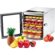 [아마존베스트]Colzer Food Dehydrator Machine(67 Free Recipes) 8 Stainless Steel Trays Adjustable Thermostat Digital Food Dehydrator for Beef, Jerky, Fruit, Dog Treats, Herbs