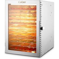 Colzer Food Dehydrator 12 Stainless Steel Trays, Food Dryer for Fruit, Meat, Beef, Jerky, Herbs, with Adjustable Timer and Temperature Control