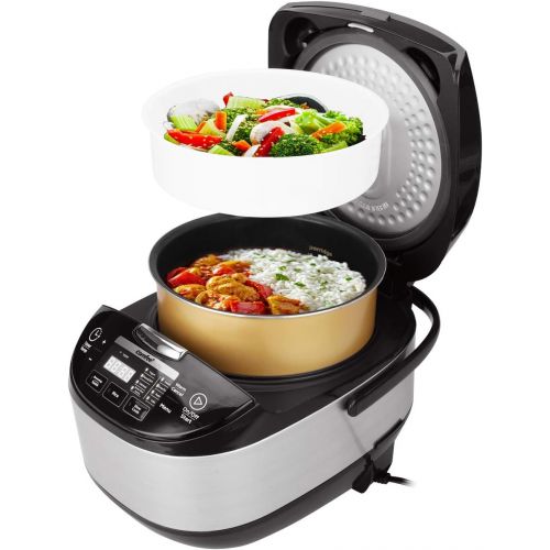  [아마존 핫딜]  [아마존핫딜]COMFEE MB-FS5077 Japanese, Professional 17-in-1 Multi Cooker, Rice Warmer with Food Steamer, Stainless Steel Inner Pot, 5L 20 Cups,