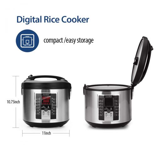  [아마존 핫딜]  [아마존핫딜]COMFEE Comfee MB-M25 20 Cup (Cooked) Professional Digital Rice Cooker, Multi Cooker, Food Steamer, Stainless Steel Exterior