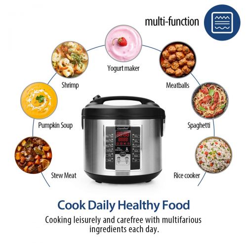  [아마존 핫딜]  [아마존핫딜]COMFEE Comfee MB-M25 20 Cup (Cooked) Professional Digital Rice Cooker, Multi Cooker, Food Steamer, Stainless Steel Exterior