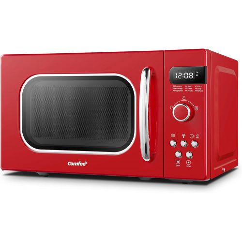  [아마존 핫딜] COMFEE' COMFEE AM720C2RA-R Retro Style Countertop Microwave Oven with 9 Auto Menus Position-Memory Turntable, Eco Mode, and Sound On/Off (Passionate Red),0.7Cu.Ft