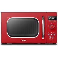 COMFEE Retro Countertop Microwave Oven with Compact Size, Position-Memory Turntable, Sound On/Off Button, Child Safety Lock and ECO Mode, 0.7Cu.ft/700W, Passionate Red, AM720C2RA-R