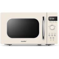 COMFEE AM720C2RA-A Retro Style Countertop Microwave Oven with 9 Auto Menus Position-Memory Turntable, Eco Mode, and Sound On/Off (Cream), 0.7Cu.Ft
