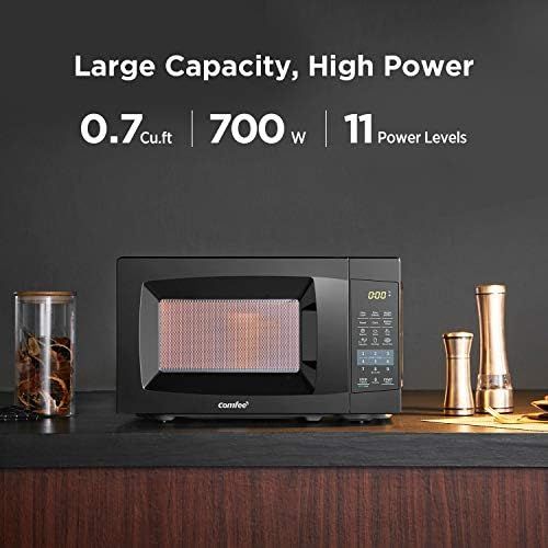  [아마존베스트]COMFEE EM720CPL-PMB Countertop Microwave Oven with Sound On/Off, ECO Mode and Easy One-Touch Buttons, 0.7cu.ft, 700W, Black