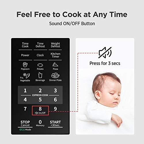  [아마존베스트]COMFEE EM720CPL-PMB Countertop Microwave Oven with Sound On/Off, ECO Mode and Easy One-Touch Buttons, 0.7cu.ft, 700W, Black