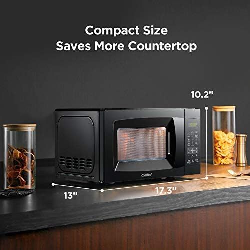  [아마존베스트]COMFEE EM720CPL-PMB Countertop Microwave Oven with Sound On/Off, ECO Mode and Easy One-Touch Buttons, 0.7cu.ft, 700W, Black