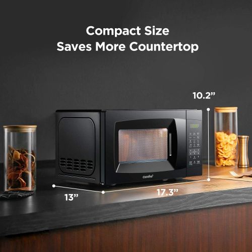  [아마존베스트]COMFEE EM720CPL-PMB Countertop Microwave Oven with Sound On/Off, ECO Mode and Easy One-Touch Buttons, 0.7cu.ft, 700W, Black