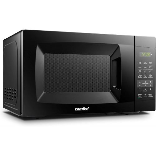  [아마존베스트]COMFEE EM720CPL-PMB Countertop Microwave Oven with Sound On/Off, ECO Mode and Easy One-Touch Buttons, 0.7cu.ft, 700W, Black