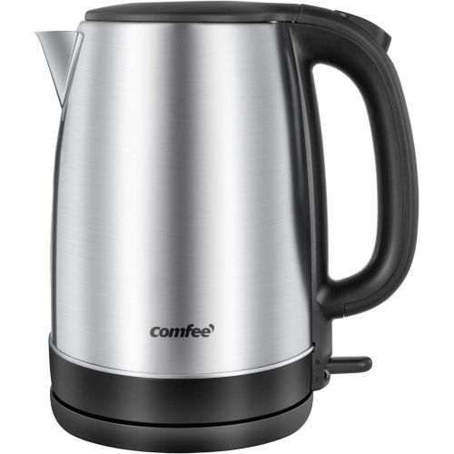  Comfee 1.7L Stainless Steel Electric Tea Kettle, BPA-Free Hot Water Boiler, Cordless with LED Light, Auto Shut-Off and Boil-Dry Protection, 1500W Fast Boil