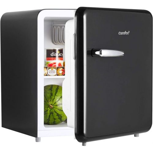  COMFEE 1.6 Cubic Feet Solo Series Retro Refrigerator Sleek Appearance HIPS Interior, Energy Saving, Adjustable Legs, Temperature Thermostat Dial, Removable Shelf, Perfect for Home/