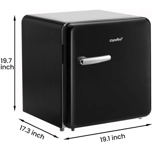  COMFEE 1.6 Cubic Feet Solo Series Retro Refrigerator Sleek Appearance HIPS Interior, Energy Saving, Adjustable Legs, Temperature Thermostat Dial, Removable Shelf, Perfect for Home/