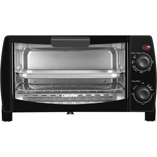  [아마존베스트]COMFEE Toaster Oven Countertop, 4-Slice, Compact Size, Easy to Control with Timer-Bake-Broil-Toast Setting, 1000W, Black (CFO-BB101)