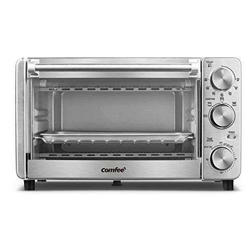  [아마존베스트]COMFEE Toaster Oven, 4 Slice, 12L, Multi-function Stainless Steel Finish with Timer-Toast-Bake-Broil-Bagel-Warm Settings, 1100W, Perfect for Countertop (CFO-BG12(SS))