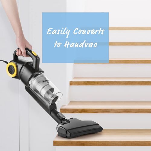  COMFEE 20S 3 in 1 Lightweight Stick Vacuum Cleaner, Powerful Suction Corded Handheld Vac for Pet Hair, Black