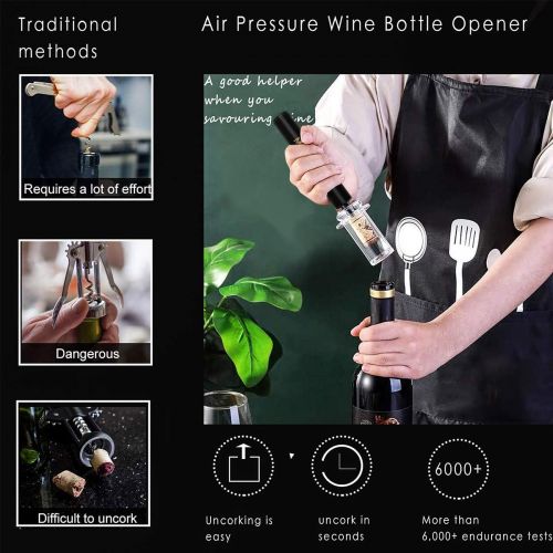  [아마존베스트]COMFEELING Wine Air Pressure Pump Bottle Opener | Foil Cutter | Amazingly Simple Wine Opener Air Pressure Wine Opener | Wine Pump Easy Cork Remover Corkscrew | Screw Out Tool | Wine Lovers