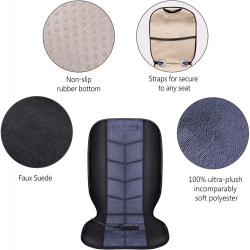  [아마존 핫딜] [아마존핫딜]COMFIER Heated Car Seat Cushion - Universal 12V Car 24V Truck Seat Heater with 2 Levels of Heating Pad for Full Back and Seat, Heated Seat Cover for Car,Home,Office Chair Use CF-26