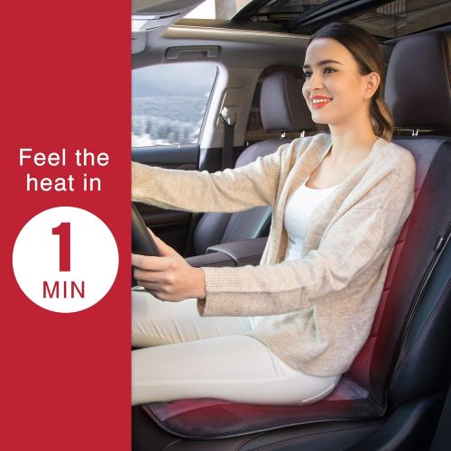  [아마존 핫딜] [아마존핫딜]COMFIER Heated Car Seat Cushion - Universal 12V Car 24V Truck Seat Heater with 2 Levels of Heating Pad for Full Back and Seat, Heated Seat Cover for Car,Home,Office Chair Use CF-26