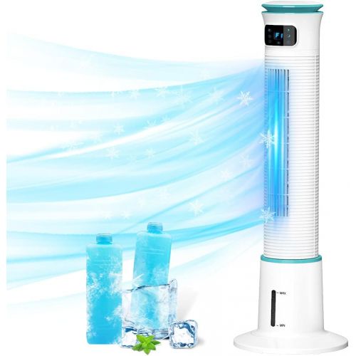  COMFYHOME 2-in-1 43 Evaporative Air Cooler & Tower Fan w/Cooling & Humidification Function, 4 Modes + 3 Wind Speeds, 1Gal Water Tank, 70° Oscillation, 15H Timer, Digital LED Displa