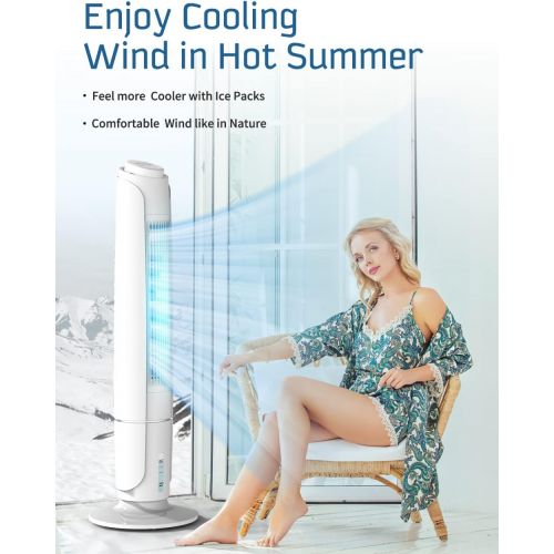  Portable Evaporative Cooler - 3 IN 1 COMFYHOME Evaporative Air Cooler, 60° Oscillation, 3 Speeds Room Cooling Fan, Remote & 12H Timer, Air Conditioner Portable for Home Office Bedr