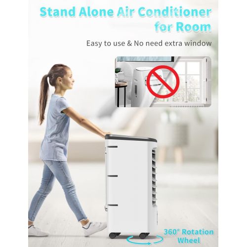  COMFYHOME 3-IN-1 Portable Air Conditioners Windowless, 65° Oscillation Swamp Cooler, 3 Speeds Portable Air Cooler w/Humidifier, Remote & 12 Hours Timmer, Evaporative Cooler Cooling