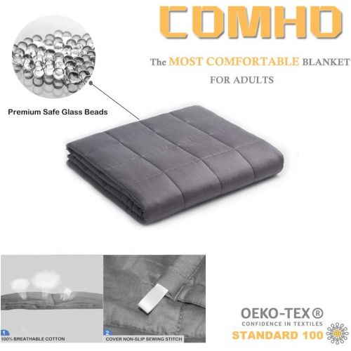  [아마존베스트]COMHO Weighted Blanket for Kids 5 lbs,36x48 Grey 100% Cotton Material with Glass Beads