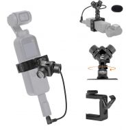 Comica CVM-MT06 Osmo Pocket Microphone, XY Stereo Osmo Pocket Mic with Square Holder, 180°Adjustable Recording DJI OSMO Accessories for Vlogging YouTube Video Shooting etc.(3.5mm T