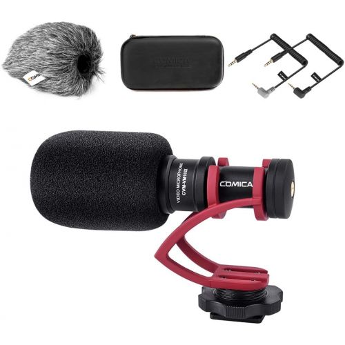  Camera Microphone,Comica CVM-VM10II Professional Video Microphone with Shock Mount, Deadcat,Compact Shotgun Mic Compatible with iPhone,DSLR Camera,Android Smartphones- Perfect for