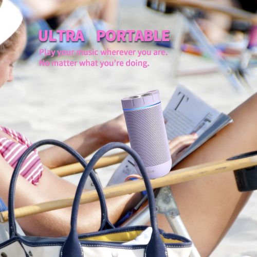  [아마존 핫딜] [아마존핫딜]COMISO Waterproof Bluetooth Speakers Outdoor Wireless Portable Speaker with 24 Hours Playtime Superior Sound for Camping, Beach, Sports, Pool Party, Shower (Lavender)