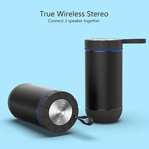  [아마존베스트]COMISO Waterproof Bluetooth Speakers Outdoor Wireless Portable Speaker with 20 Hours Playtime Superior Sound for Camping, Beach, Sports, Pool Party, Shower (Dark Grey)