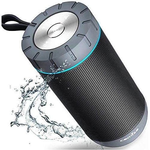  [아마존베스트]COMISO Waterproof Bluetooth Speakers Outdoor Wireless Portable Speaker with 20 Hours Playtime Superior Sound for Camping, Beach, Sports, Pool Party, Shower (Dark Grey)