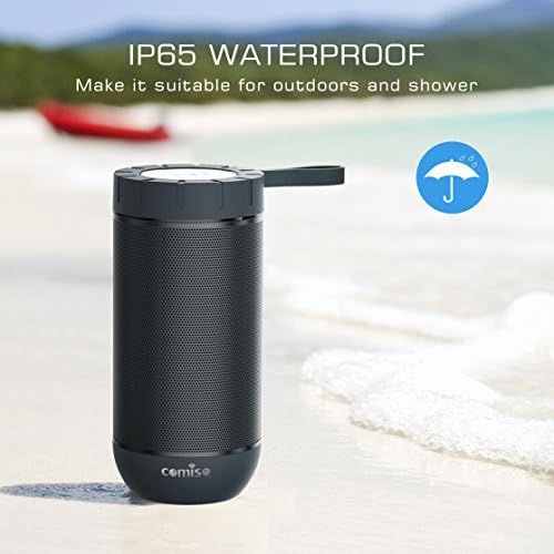  [아마존베스트]COMISO Waterproof Bluetooth Speakers Outdoor Wireless Portable Speaker with 20 Hours Playtime Superior Sound for Camping, Beach, Sports, Pool Party, Shower (Dark Grey)