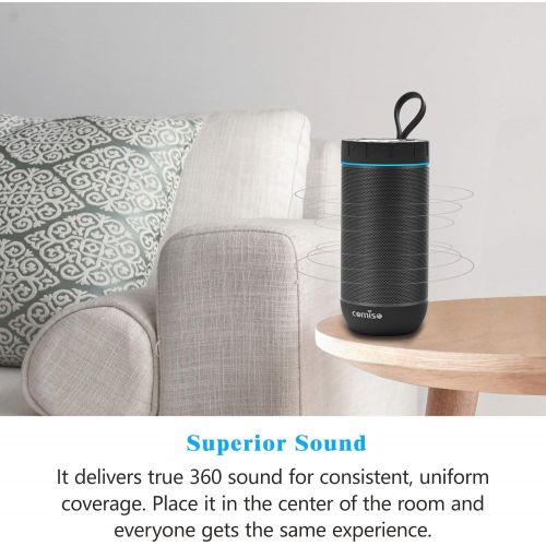  [아마존베스트]COMISO Waterproof Bluetooth Speakers Outdoor Wireless Portable Speaker with 20 Hours Playtime Superior Sound for Camping, Beach, Sports, Pool Party, Shower (Dark Grey)