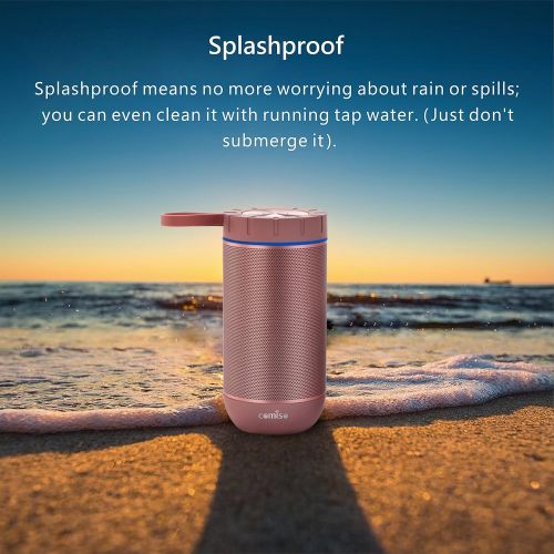  [아마존베스트]COMISO Waterproof Bluetooth Speakers Outdoor Wireless Portable Speaker with 24 Hours Playtime Superior Sound for Camping, Beach, Sports, Pool Party, Shower (Rose Gold)