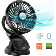 COMLIFE Portable Fan F150, USB Desk Fan with Rechargeable 4400 mAh Battery,Mini Clip on Fan with Powerbank &Aroma Diffuser Function,Stepless Speeds, Ideal for Stroller, Camping, Of