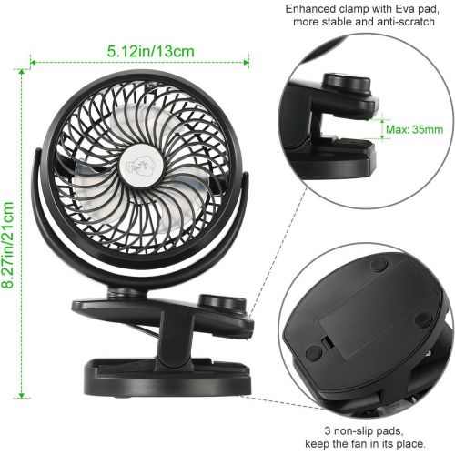  [아마존 핫딜]  [아마존핫딜]COMLIFE Battery Operated Clip on Portable Fan with 4400mAh Power Bank Feature, Rechargeable Battery Personal Cooling Fan for Baby Stroller, 6-32 Hours Working Time,Stepless Regulat