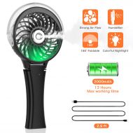 COMLIFE Handheld Misting Fan Portable Hand Fan-Mini Rechargeable Battery Operated Fan, Foldable Personal Travel Fan with Cooling Humidifier and Colorful Nightlight for Camping, Office, Out