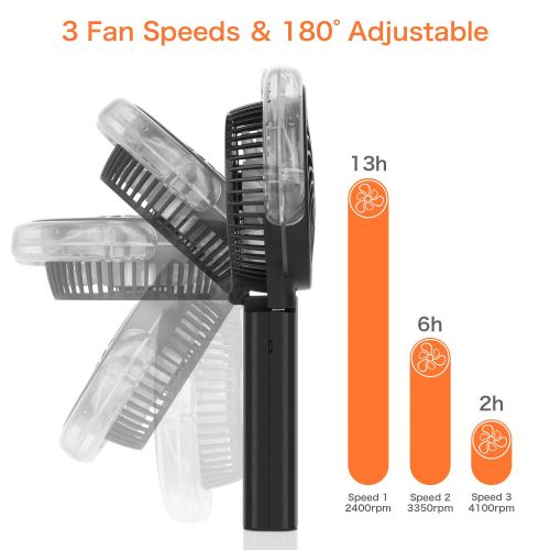  COMLIFE Handheld Misting Fan Portable Hand Fan-Mini Rechargeable Battery Operated Fan, Foldable Personal Travel Fan with Cooling Humidifier and Colorful Nightlight for Camping, Office, Out