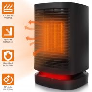 COMLIFE Ceramic Space Heater, 950W Portable Electric Fan Heater with Auto Oscillation, Mini Personal PTC Heater with Fan, ETL Listed, Tip-Over&Overheating Protection for Office Ind