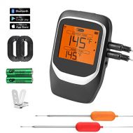 COMLIFE Digital Meat Thermometer, Wireless Bluetooth BBQ Thermometer with 2 Stainless Steel Probes, Smart Cooking Thermometer with Large LCD Screen for Kitchen Oven Grill Smoker