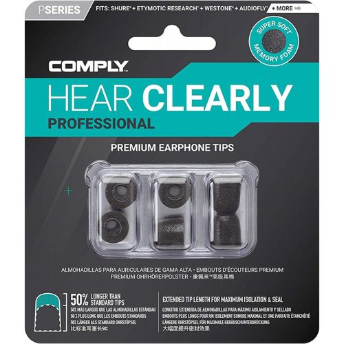  Comply Professional Noise Isolating Earphone Tips for NuForce, ISOtunes PRO, Q-Jays, Etymotic Research, Westone, Shure & More P-Series Memory Foam Replacement Earbud Tips (Medium,