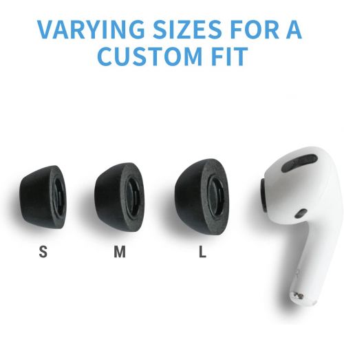  COMPLY Foam Apple AirPods Pro Earbud Tips for Comfortable, Noise-Canceling Earphones that Click On, and Stay Put (Assorted Sizes S/M/L, 3 Pairs)