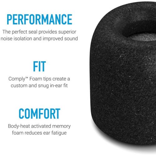  COMPLY Foam Apple AirPods Pro Earbud Tips for Comfortable, Noise-Canceling Earphones that Click On, and Stay Put (Medium, 3 Pairs)